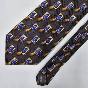 ROBERT TALBOTT BEST OF CLASS SILK TIE GRAY GOLD BLUE PAISLEY TEXTURED 4" X 57"